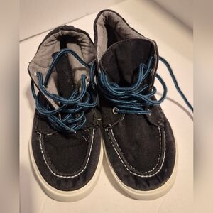 Gymboree boys size 3 high top sneakers guc black canvas have fade
